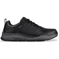 Skechers für Herren. 210021 Relaxed Fit Benago Leder Sneakers schwarz (44), Wohnung, Schnürsenkel, Lässig