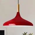 Bamyum Pendelleuchte Rot-Durchmesser 35 cm Holz Metall E27 Moderne Lampe