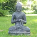 Buddha Statue sitzend Figur Skulptur Asien Deko Gartenfigur Chakra 60 cm