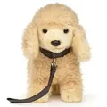 Uni-Toys Kuscheltier Pudel - Versch. Farben - Mit/ohne Leine - 30 cm (Länge) - Plüschtier, zu 100 % recyceltes Füllmaterial Mit Leine