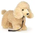 Uni-Toys - Pudel (apricot), stehend (mit Leine) - 30 cm (Länge) - Plüsch-Hund - Plüschtier, Kuscheltier