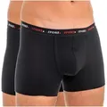 HERMKO Boxer 89502 (Pack, 2er) Bio-Baumwolle/Elastan mit Webbund kurzem Bein Feinripp schwarz D 6 = EU L