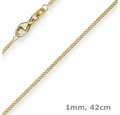 Schmuck Krone Goldkette 1mm Panzerkette, 585 Gelbgold, 42cm, Gold 585