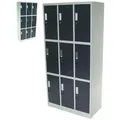 Apex - Spind 9-fächer Neunerspind Garderobenschrank Umkleidespind Metall Schrank 57023