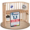 babybay Maxi Comfort Plus Beistellbett & Stubenwagen aus massivem Buchenholz/Zustellbett mit Verschlussgitter/stufenlos verstellbar & umweltfreundlich/mitwachsendes Babybett (natur lackiert)