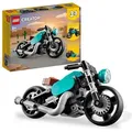 LEGO 31135 Creator 3in1 Oldtimer Motorrad Set, klassisches Motorrad-Spielzeug vom Straßenmotorrad zum Dragster Auto, Fahrzeug-Bauspielzeug für Ki... - Bunt