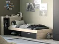 Bett in 90x190/200 cm 1 Schublade und 1 Nische - L124,5 cm