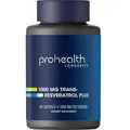 ProHealth Trans-Resveratrol Kapseln 1000 mg | Resveratrol-Nahrungsergänzung für Anti-Aging, Herz- & Immunsystem-Unterstützung | Laborgeprüft & Zusatzstofffrei – 60 Vegane Kapseln