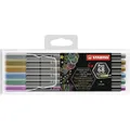 Premium Filzstift STABILO Pen 68 brush Metalic Fasermaler Stifte 6er Metalletui