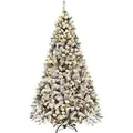 Costway Künstlicher Weihnachtsbaum mit Warmweißen Led-Leuchten 225cm
