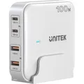 Unitek GaN Netzwerk-Ladegerät - P1229AWH01-EU | 100W 2x USB-C 2x USB-A (100 W, 5 Ports) (P1229AWH01-EU)