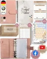 BeginnerBudget Ringbuchkalender Budget Planner & Haushaltsbuch Starter-Set: Sparbuch & Spar-Challenges, In Deutschland produziert und zusammengetragen, Rosa