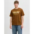 Jack & Jones Rundhalsshirt JJELOGO TEE SS O-NECK 2 COL AW25 SN braun S (48)