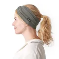 Damen Herren Stirnband Haarband Hair Band - Kreuz Breites Haarband Headband Kopf Schweißband Dünn Boho Sport Anthrazit
