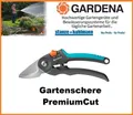 Gartenschere Pflanzenschere Blumenschere Astschere PremiumCut für frisches Holz