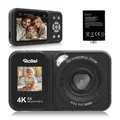 Compactline 64 Dual Screen Digitalkamera, 64MP 4K Fotoapparat mit Dual Displa...