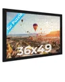 PHOTOLINI Bilderrahmen 49x36 Schwarz, Puzzle Rahmen 36x49 Holz MDF mit Acrylglas, Bilderrahmen Puzzle 500 Teile zum Aufhängen, Puzzlerahmen 100-500 Teile - ideal für Ihre Galerie