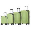 Suitcase Set, Rollkoffer Handgepäck, Kofferset, mit 4 Rollen 360°, Hartschalenreise Zahlenschloss, Weicher Gummigriff (4er Set, S,M,L&XL,Früchte Grün)