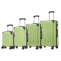 YONSLY Koffer Suitcase Set, Trolley Reisekoffer, Rollkoffer Handgepäck, Kofferset, Gepäckset mit Rollen 360°, Hartschalenreisekoffer, Zahlenschloss, Weicher Gummigriff(4er Set, S,M,L&XL,Früchte Grün)