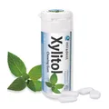 miradent Xylitol Zahnpflegekaugummi Pfefferminze Dose 30 Stück (1 x 30 g) | erfrischender Geschmack | zuckerfrei | vegan | kariespräventiv | für unterwegs
