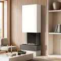 muenkel design Garda [moderner Design Ethanolkamin]: Galaxy (Schiefer dunkelgrau) - safety burner 450 - Weiß