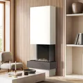 muenkel design Garda [moderner Design Ethanolkamin]: Galaxy (Schiefer dunkelgrau) - safety burner 450 - Weiß