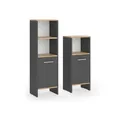 Vicco Badmöbel-Set Karli, Anthrazit/Goldkraft Eiche/Goldkraft Eiche, 2 Teile, (2-St)