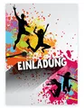 12 Stück Einladungskarten für Kindergeburtstag  jump Geburtstagseinladung