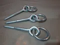 3 x Barrenring m.Holzschraube 140x10 mm, mit geschweissten Ring Fahrradschloss