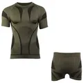 Mil-Tec Thermounterhemd Militär Funktionsunterwäsche Performance kurz grün 3 (XXL/3XL)