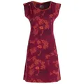 Vishes Tunikakleid Kurzarm Damen Sommer-Kleid Longshirt-Kleid Tunika-Kleid Mini-Kleid Hippie, Boho, Goa Style rot 38