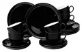 Seltmann Weiden Kaffeeservice Kaffeeservice 18 tlg., Schwarz, Porzellan, Porzellan
