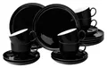 Seltmann Lido Solid Black Kaffeeservice Service Porzellan Schwarz Weiß 18-teilig