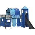 vidaXL Kinderloftbett Schwarz und Blau 79,5 x 200 cm Metall 42020879