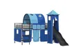 vidaXL Kinderloftbett Schwarz und Blau 80 x 200 cm Metall (1-tlg)