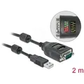 DELOCK 90497 - USB Konverter, A auf RS232, ESD, Status LEDs, 2 m