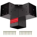 SOTECH Eckverbinder 90 x 90 mm 3-Wege-Verbinder Vierkant Stahl Verzinkt Schwarz Pulverbeschichtet für Höchsten Korrosionsschutz
