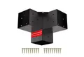 SO-TECH® Pfostenbeschlag Holzverbinder Bodenanker vierkant - starker Korrosionsschutz (1 St), Stahl schwarz, Eckverbinder 90 x 90 mm