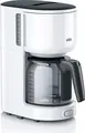 Braun Filterkaffeemaschine KF 3100 WH | Kaffeeautomat 10 Tassen | OptiBrewSystem | Glaskanne | Tropfstopp | 1000W | weiß
