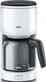 Braun Kaffeemaschine KF3100WH 10 Tassen weiß Glaskanne Filter 1000W