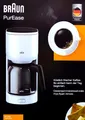 Braun Kaffeemaschine PurEase 10 Tassen weiß OptiBrewSystem KF 3100WH