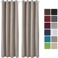 Beautissu Amelie TO Vorhang mit Öse 140x245cm Sand 2tlg