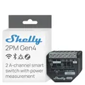 Shelly 2PM Gen4 - WLAN Smart Relais Schalter, Rolladenschalter, Stromzähler, 2 Kanäle, 16A, Lichtschalter, Smart Home, Zeitschaltuhr, Alexa, Google & HomeKit, Matter, Kein Hub Erforderlich