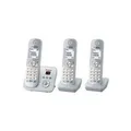 Panasonic KX TG6823 - Schnurlostelefon mit Rufnummernanzeige - DECT - Pearly Silver + 2 zusätzliche Handsets (KX-TG6823GS)
