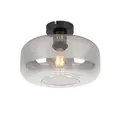 Qazqa Deckenleuchte Bizle, ohne Leuchtmittel, Warmweiß, QAZQA Deckenleuchte, e27, Grau, Glas, Art Deco