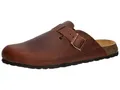 Lico Herren Pantolette Bioline Clog Leather, Cognac, 39 EU