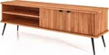 TV-Board Tula Kernbuche massiv 180x46x57 mit 2 Türen 2 Fächern und Riffelfront