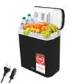 TZS First Austria - Kühlbox 24L elektrisch 12V 230V Anschluss für Auto & Steckdose - Thermoelektrische Cool Box kühlt & wärmt - Mini Kühlschrank mit Griff - Für Camping, Festivals, Reisen - Schwarz