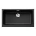 BLANCO VINTERA XL 9-U | Granitspüle aus SILGRANIT anthrazit | Einbauart: Unterbau | für 90 cm breite Unterschränke | ohne Ablauffernbedienung | Ablaufgarnitur mit Raumsparrohr | [89,6x51x23,2 cm]