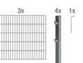 Alberts Einstabmattenzaun Alberts 650667 Doppelstabmattenzaun als 8 tlg. Zaun-Komplettset, anthr, Alberts 650667 Doppelstabmattenzaun als 8 tlg. Zaun-Komplettset vers
